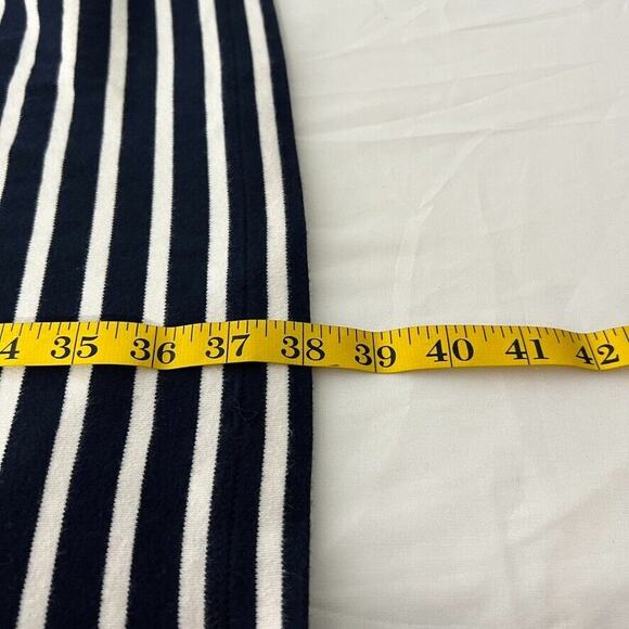 Talbots Black White Stripe Dress M Embroidered Boho Classic 3/4 Sleeve - Picture 8 of 8